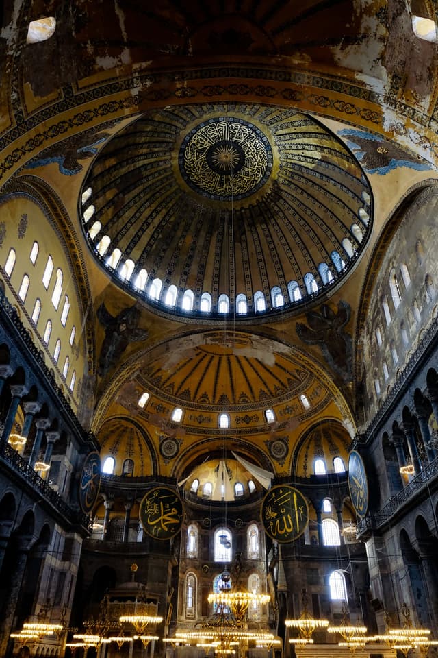 The ornamented Interior of Hagia Sophia